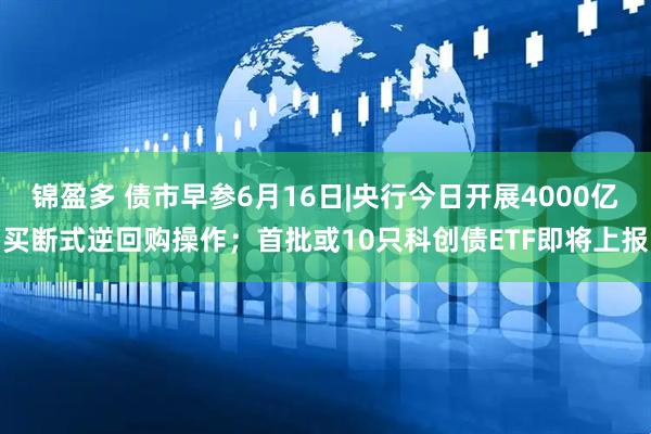 锦盈多 债市早参6月16日|央行今日开展4000亿买断式逆回购操作；首批或10只科创债ETF即将上报